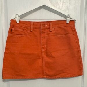 Ralph Lauren Polo Jeans Company womens denim mini skirt 8 orange vintage 90s Y2K